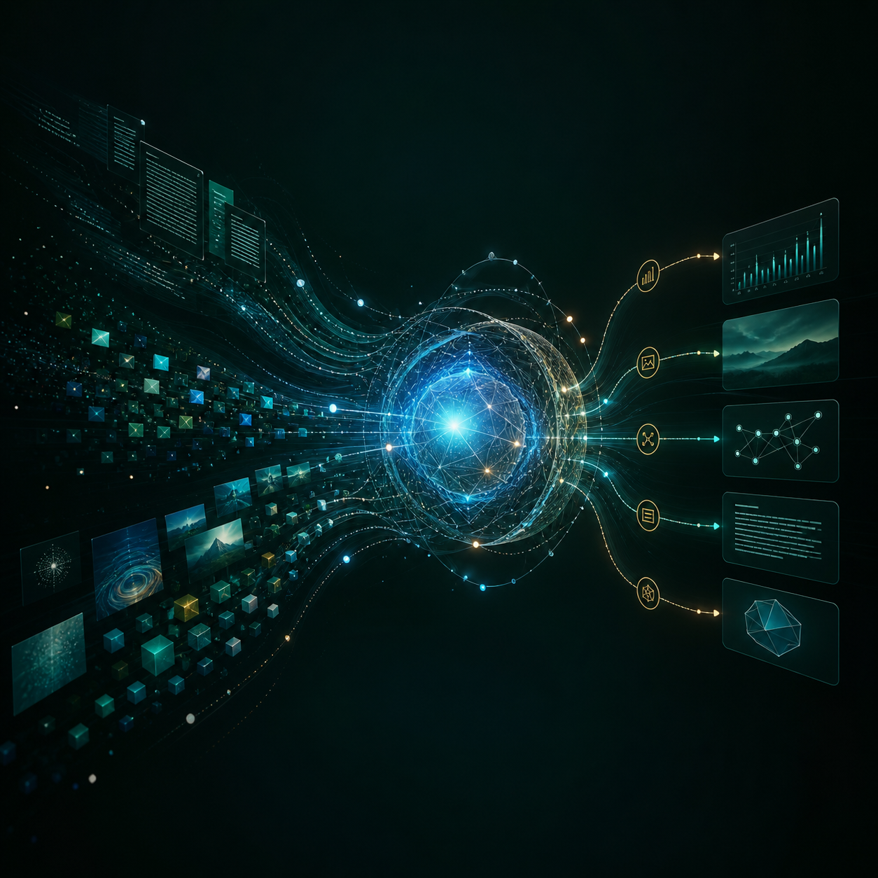 Abstract generative AI workflow illustration
