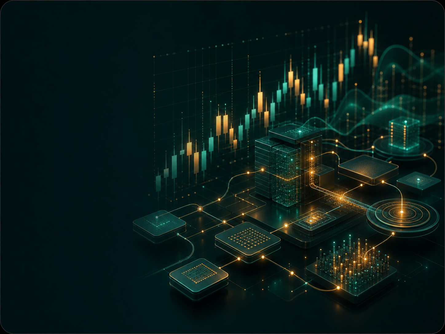 Abstract trading automation, market data and connected algorithmic systems